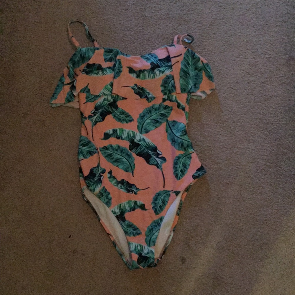 Cupshe pink/palm tree one piece